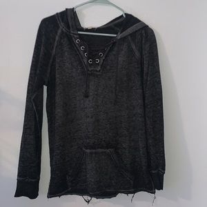 Thin grayish black hoodie
